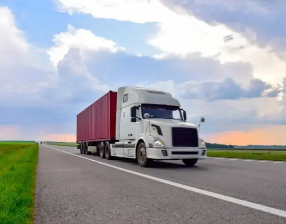 Intermodal transportation vehicle driving on the highway — Maryland trucking operations